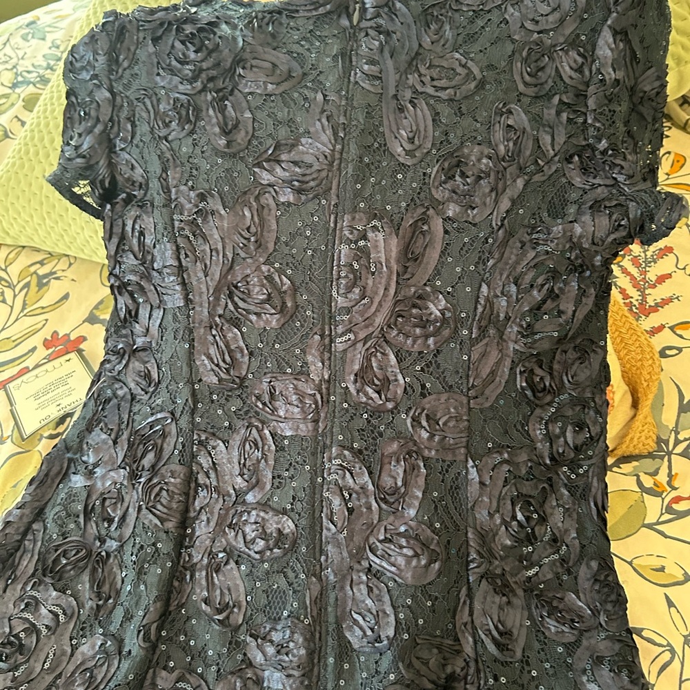 Alex Evenings Midnight Blue Floral Lace Dress - Picture 5 of 8